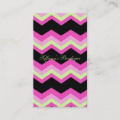 girly patroon zigzag fuchsia heet roze chevron visitekaartje (Voorkant)