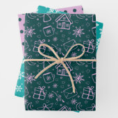 Girly Pattern Gift kerstfeestdag Inpakpapier Vel (In situ)