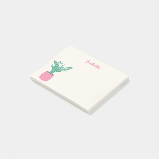 Girly Peace Lily Houseplant Post-it® Notes (Schuin)
