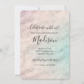 Girly Peach Aqua Tie Dye Silver Leopard Print Kaart (Voorkant)