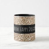Girly Peach Brown Leopard-printer op maat Mok (Midden)