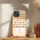 Girly Peach checkt gouden accenten op harten bijen Case-Mate iPhone Case