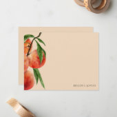 Girly Peach Correspondentie Notitiekaartje (Voorkant / Achterkant in situ)