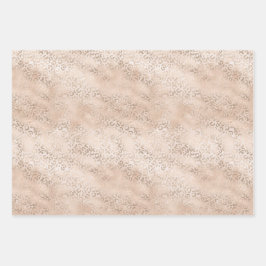 Girly Peach Glam Gold Leopard Print Waterverf Inpakpapier Vel