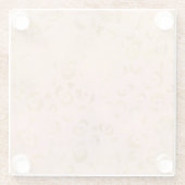 Girly Peach Gold Leopard Glazen Onderzetter (Achterkant)