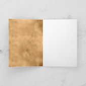 Girly Peach Gold Leopard Glitter Kaart (Binnen)