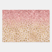 Girly Peach Gold leopard print roze Glitter Glitzy Inpakpapier Vel (Voorkant)