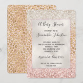 Girly Peach Gold leopard print roze Glitter Glitzy Kaart (Voorkant / Achterkant)
