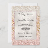 Girly Peach Gold leopard print roze Glitter Glitzy Kaart (Voorkant)