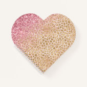 Girly Peach Gold leopard print roze Glitter Glitzy Notitieboek (Voorkant)