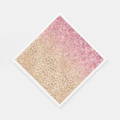 Girly Peach Gold leopard print roze Glitter Glitzy Servet (Hoek)