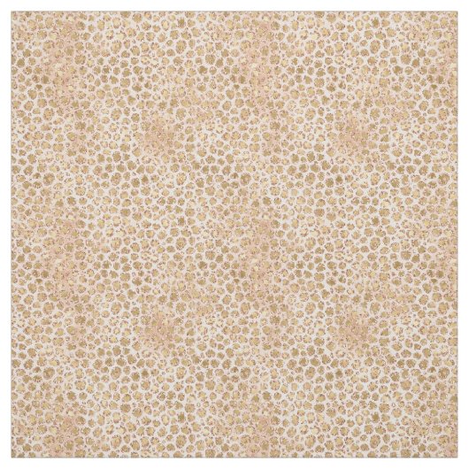 Girly Peach Pink Gold Glam Leopard Print Stof (Swatch)