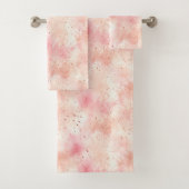 Girly Peach Roze Abstract Bad Handdoek (Insitu)