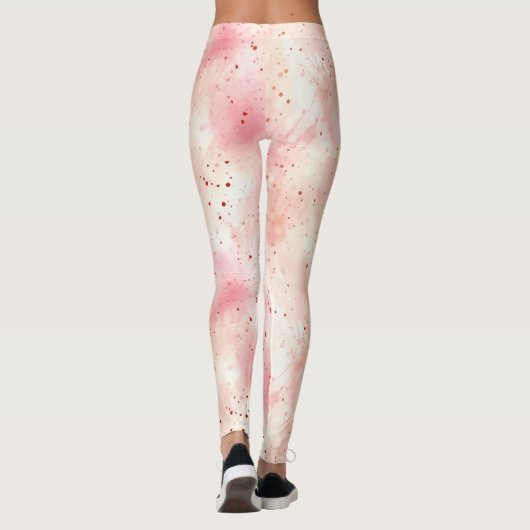 Girly Peach Roze Abstract Leggings (Achterkant)