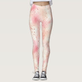 Girly Peach Roze Abstract Leggings (Voorkant)