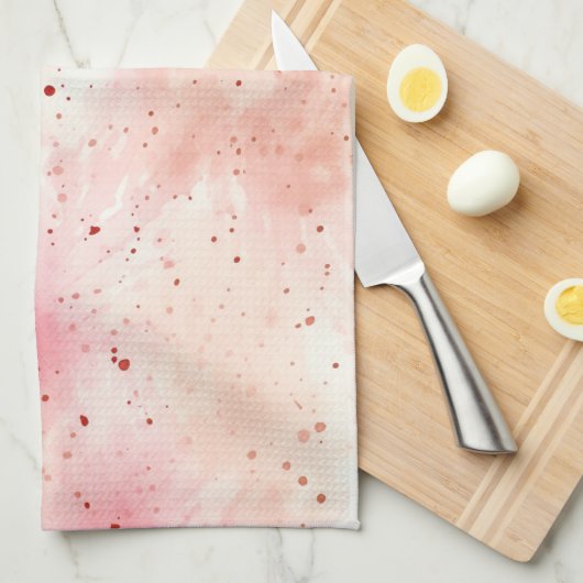 Girly Peach Roze Abstract Theedoek (Quarter Fold)