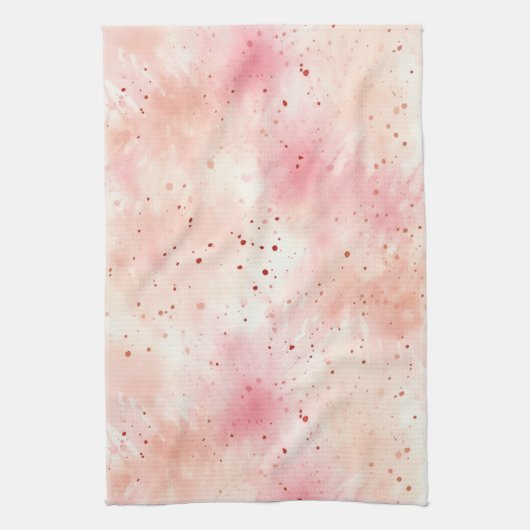 Girly Peach Roze Abstract Theedoek (Verticaal)