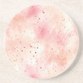 Girly Peach Roze Abstract Zandsteen Onderzetter (Voorkant)