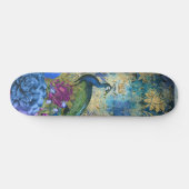 Girly Peacock Blue  Fantasy Persoonlijk Skateboard (Horizontaal)