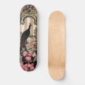Girly Peacock Pink French Fantasy Skateboard (Voorkant)