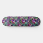 Girly Peacock Pink Paars Fantasy Skateboard (Horizontaal)