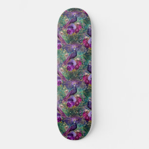 Girly Peacock Pink Paars Fantasy Skateboard