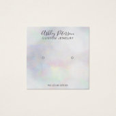 Girly pearl nacre ombre stud earing display vierkante visitekaartjes (Voorkant)