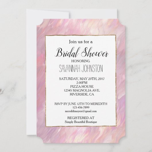 Girly Pearl Pink Kaart (Voorkant)