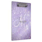 Girly Periwinkle Blue Glitter Blush Monogram name Klembord (Rechts)