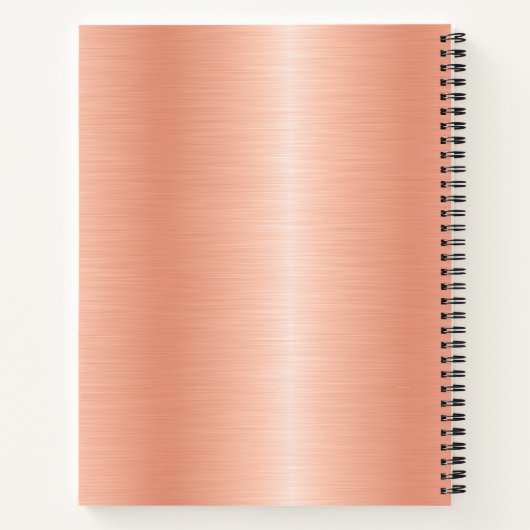 Girly Perzik Geborsteld Metalen Script Naam Monogr Notitieboek (Achterkant)