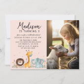 Girly Photo Party Wilde dieren Verjaardag Kaart (Voorkant)
