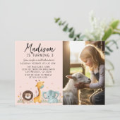Girly Photo Party Wilde dieren Verjaardag Kaart (Staand voorkant)