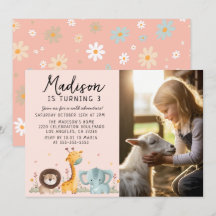 Girly Photo Party Wilde dieren Verjaardag