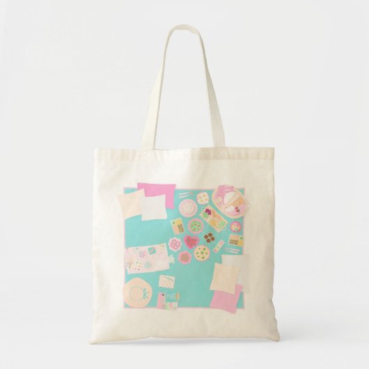 Girly Picknick Scene Canvas tas (Voorkant)
