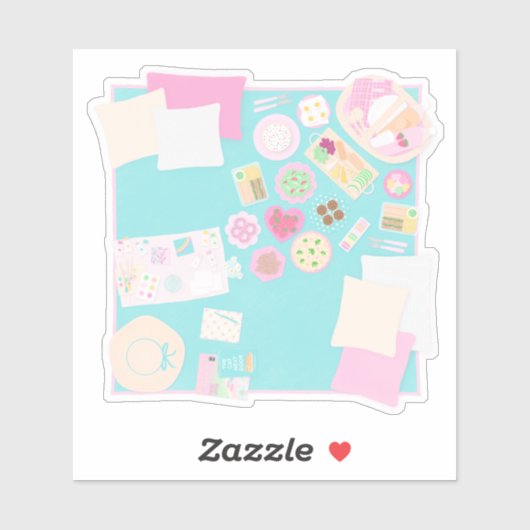 Girly picknickdeken uitgesneden sticker (Vel)