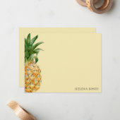 Girly Pineapple Correspondence Notitiekaartje (Voorkant / Achterkant in situ)
