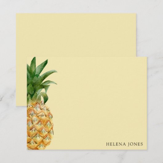 Girly Pineapple Correspondence Notitiekaartje (Voorkant / Achterkant)