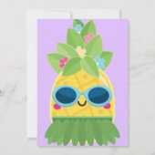 Girly Pineapple mevrouw Onederful First Invitation Kaart (Achterkant)