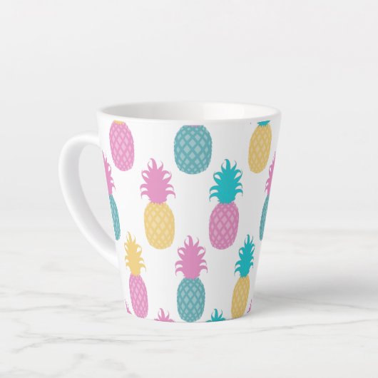 Girly Pineapple Pattern Latte Mok (Linkerhoek)