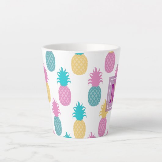 Girly Pineapple Pattern Latte Mok (Voorkant)