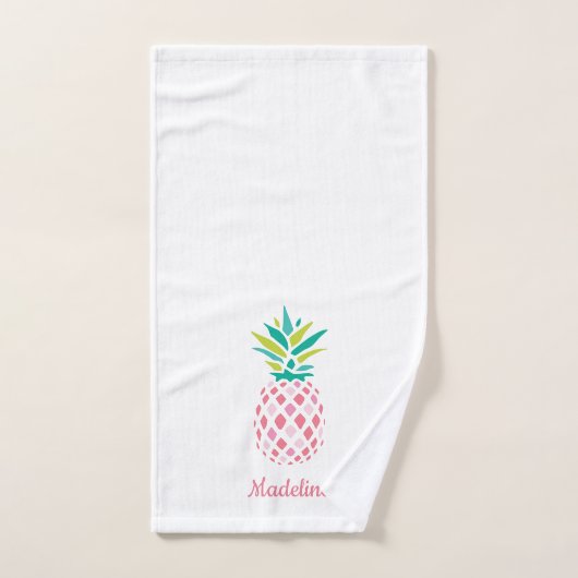 Girly Pineapples Monogrammed Bad Handdoek (Handdoek)