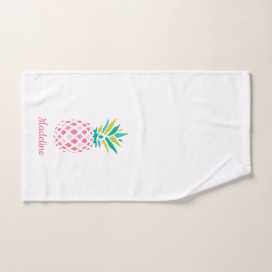 Girly Pineapples Monogrammed Bad Handdoek (Handdoek)