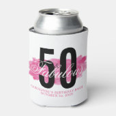 Girly Pink 50 en Fabulous Waterverf Verjaardag Blikjeskoeler (Blikje Voorkant)