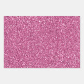 Girly Pink Abstract Glitzy Glam Glitter Inpakpapier Vel (Voorkant 3)