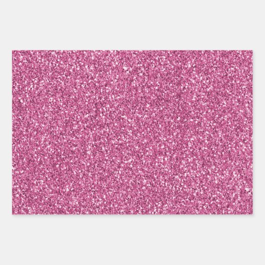Girly Pink Abstract Glitzy Glam Glitter Inpakpapier Vel (Voorkant 3)