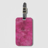 Girly Pink Abstracte Glitz Glam Glitter Bagagelabel (Voorkant (verticaal))