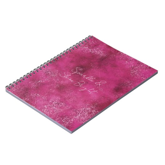 Girly Pink Abstracte Glitz Glam Glitter Notitieboek (Linkerzijde)