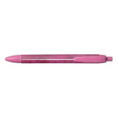 Girly Pink Abstracte Glitz Glam Glitter Zwarte Inkt Pen (Achterkant)
