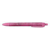 Girly Pink Abstracte Glitz Glam Glitter Zwarte Inkt Pen (Bodem)