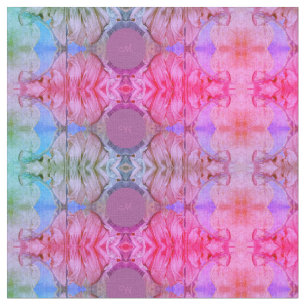 Girly Pink Abstracte Waterverf Boho Monogram Stof